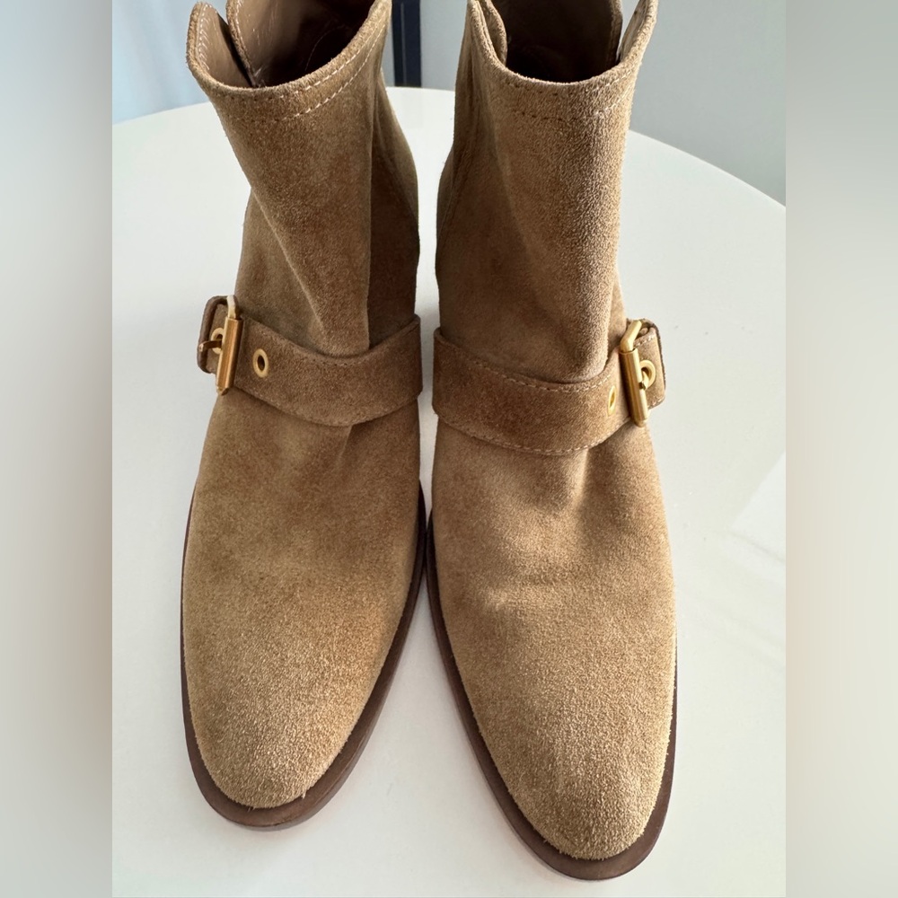 Gianvito Rossi *NEW* Suede Buckle Leather Booties- Size 36.5/ US 6.5 - Picture 9 of 12